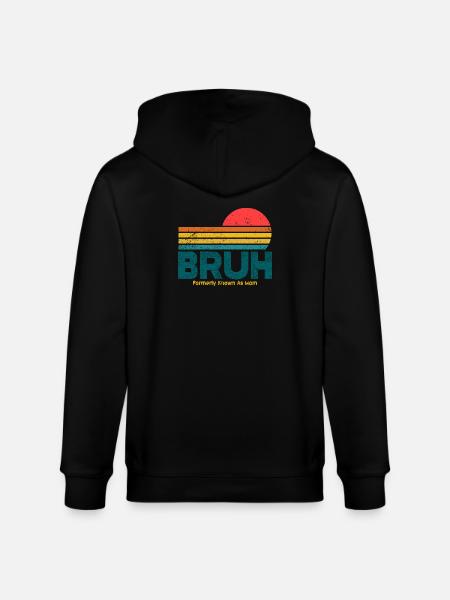 Retro Sunset Bruh Mama - Stanley/Stella CULTIVATOR  Unisex Organic Hooded Jacket - black
