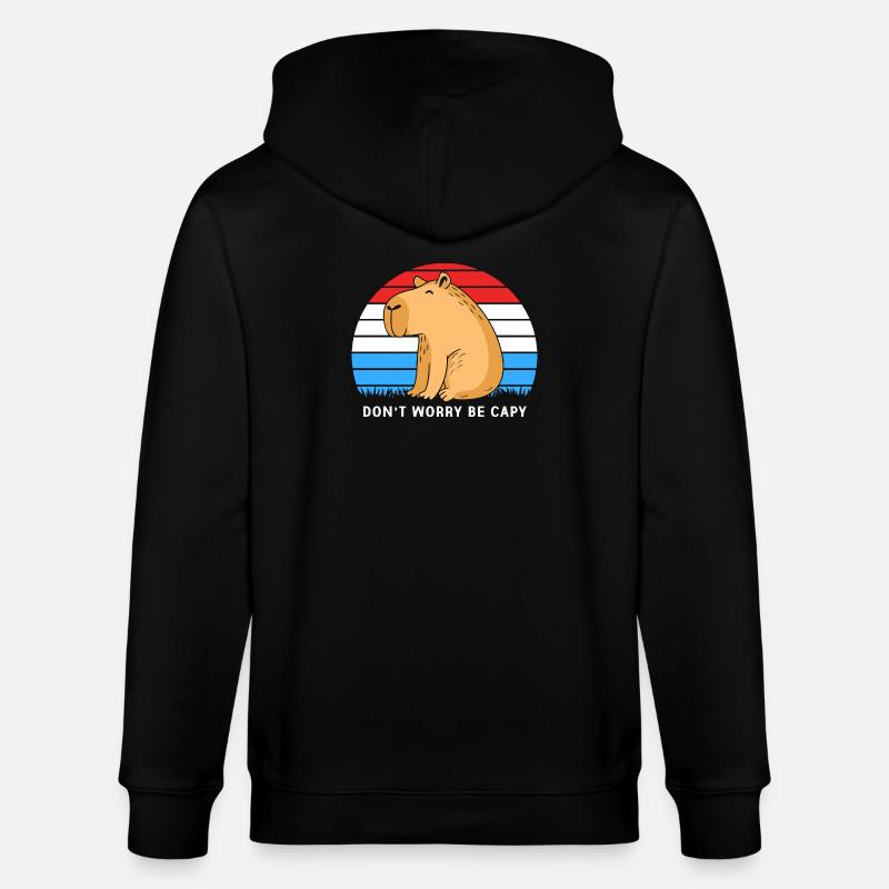 Capybara - Stanley/Stella Unisex Bio-Kapuzenjacke CULTIVATOR  - Schwarz