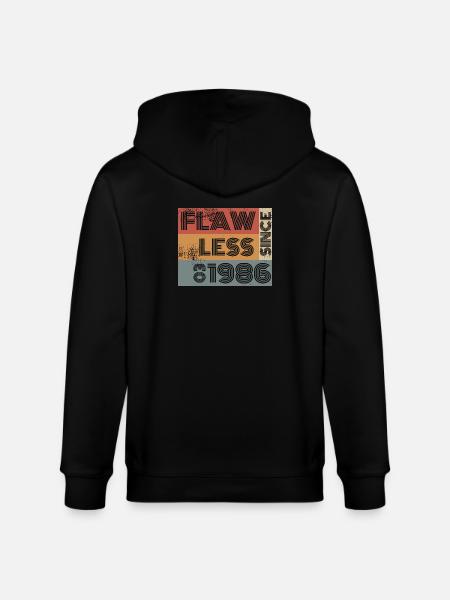 40th Birthday Flawless since 03/1986 - Stanley/Stella CULTIVATOR Unisex Organic Hooded Jacket - black
