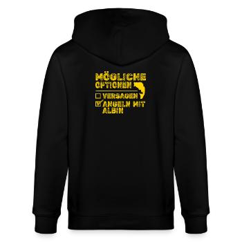 Fisch Albin - Stanley/Stella Unisex Bio-Kapuzenjacke CULTIVATOR  - Schwarz - Hinten - Anna (173cm)
