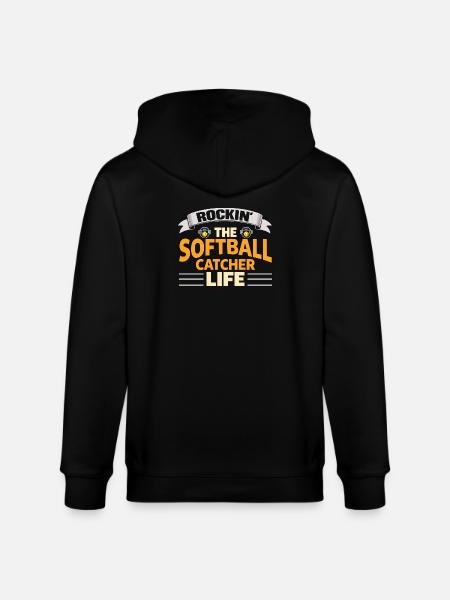 Rockin The Softball Catcher Life Player - Stanley/Stella CULTIVATOR Unisex Organic Hooded Jacket - black