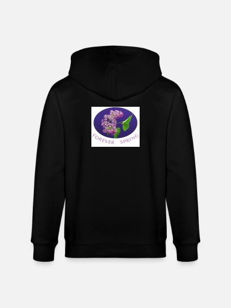FOREVER SPRING Lilac Photo Print  - Stanley/Stella CULTIVATOR  Unisex Organic Hooded Jacket - black