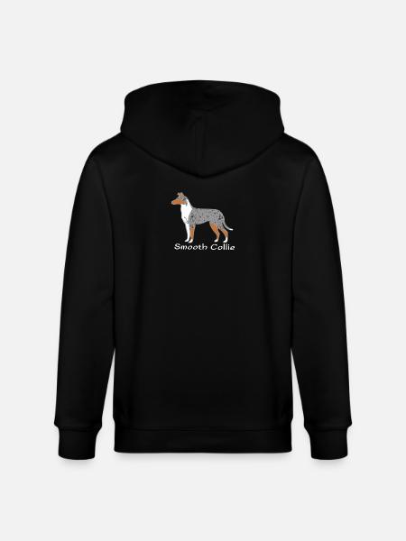 Smooth Collie blue-merle - Stanley/Stella CULTIVATOR  Unisex Organic Hooded Jacket - black