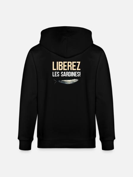 Liberez les sardines - Veste à capuche bio CULTIVATOR Stanley/Stella Unisexe - noir