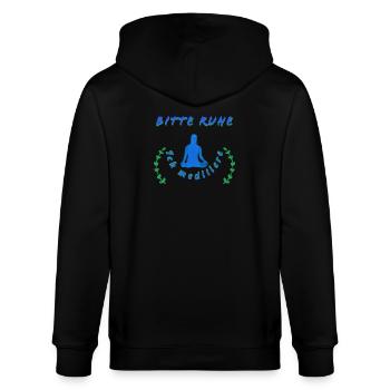 Entspannende Meditationsbotschaft - Stanley/Stella Unisex Bio-Kapuzenjacke CULTIVATOR  - Schwarz - Hinten - Anna (173cm)