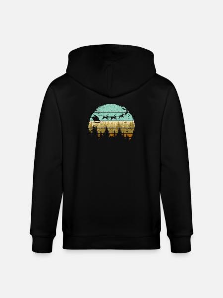 Hirsch Wald Streifen Silhouette - Stanley/Stella Unisex Bio-Kapuzenjacke CULTIVATOR  - Schwarz