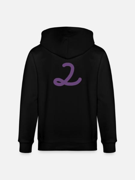 2 Number two number purple - Stanley/Stella CULTIVATOR  Unisex Organic Hooded Jacket - black