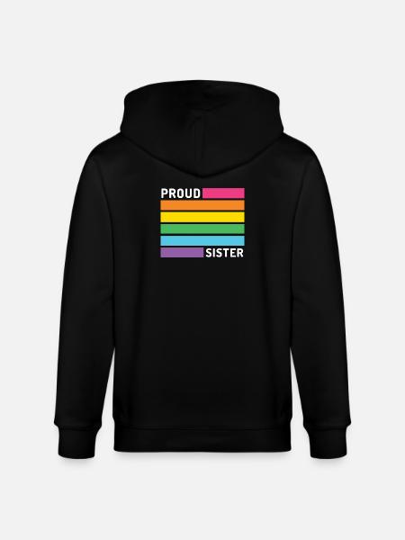 Pride Month LGBT - Proud Sister - Stanley/Stella CULTIVATOR Unisex Organic Hooded Jacket - black
