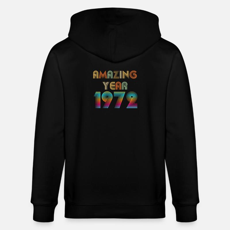 Amazing YEAR 1972 - Stanley/Stella CULTIVATOR  Unisex Organic Hooded Jacket - black