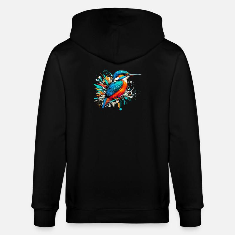 Eisvogel - Stanley/Stella Unisex Bio-Kapuzenjacke CULTIVATOR  - Schwarz