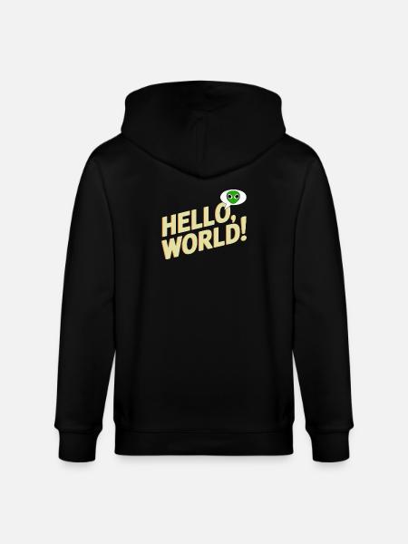 Verspieltes Alien Hello World Design - Stanley/Stella Unisex Bio-Kapuzenjacke CULTIVATOR - Schwarz