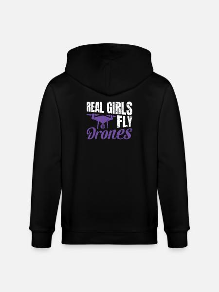 Real Girls fly Drones - Stanley/Stella CULTIVATOR Unisex Organic Hooded Jacket - black