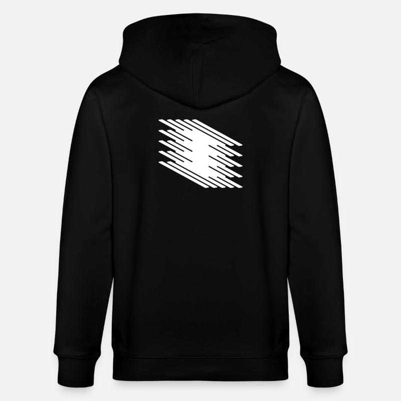 Abstract Dynamic Line Pattern - Stanley/Stella CULTIVATOR  Unisex Organic Hooded Jacket - black