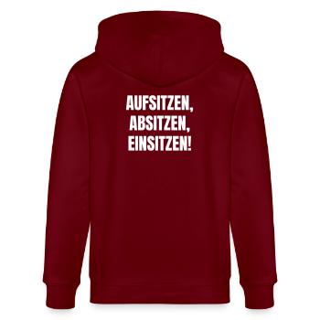 Montez, descendez, installez-vous. - Veste à capuche bio CULTIVATOR Stanley/Stella Unisexe - bordeaux - Dos - Anna (173cm)
