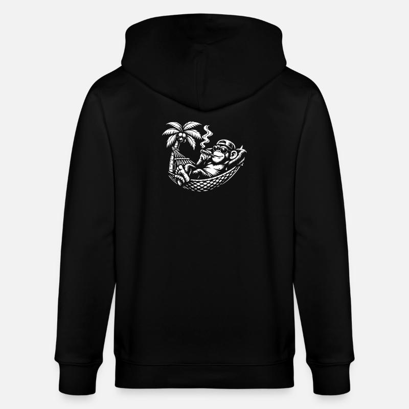Cigare hamac Chill Monkey - Veste à capuche bio CULTIVATOR Stanley/Stella Unisexe - noir
