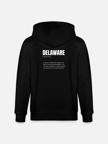 Delaware Neon Typography - Stanley/Stella CULTIVATOR Unisex Organic Hooded Jacket - black