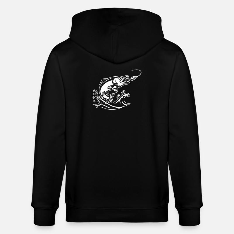 Aperçu du saut du brochet-prédateur - Veste à capuche bio CULTIVATOR Stanley/Stella Unisexe - noir