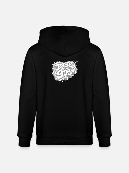 Back to the 90s Graffiti - Stanley/Stella CULTIVATOR Unisex Organic Hooded Jacket - black