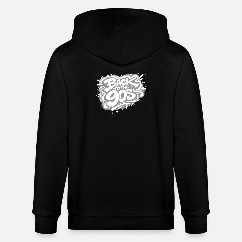 Back to the 90s Graffiti - Stanley/Stella CULTIVATOR  Unisex Organic Hooded Jacket - black