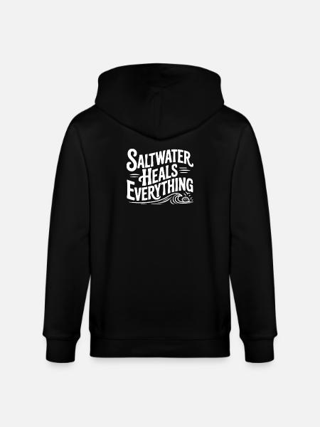 Saltwater Heals Everything - Stanley/Stella CULTIVATOR Unisex Organic Hooded Jacket - black