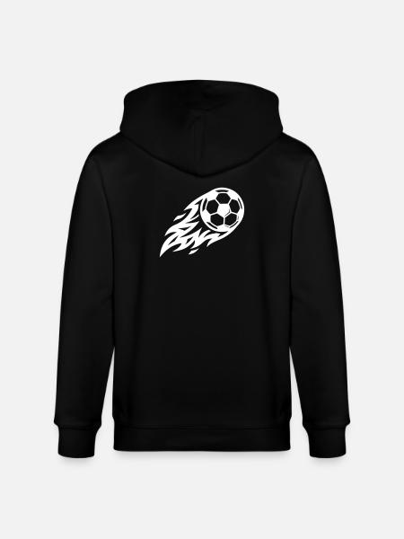 Soccer Fire Ball - Stanley/Stella CULTIVATOR  Unisex Organic Hooded Jacket - black