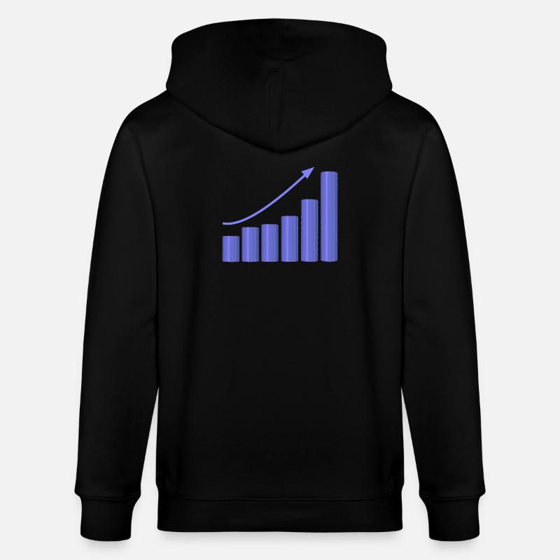 Wachstumsdiagramm mit dynamischer Steigung - Stanley/Stella Unisex Bio-Kapuzenjacke CULTIVATOR - Schwarz