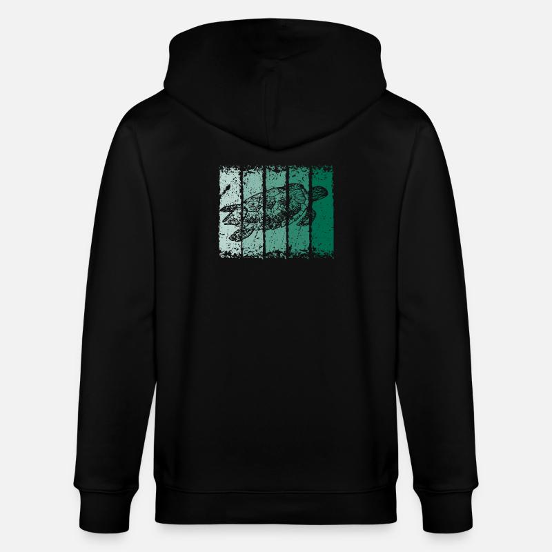 Schildkröte - Stanley/Stella Unisex Bio-Kapuzenjacke CULTIVATOR  - Schwarz