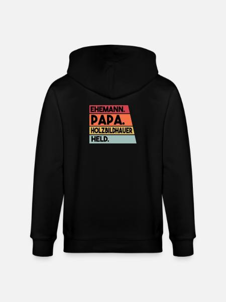 Ehemann Papa Holzbildhauer Held - Stanley/Stella Unisex Bio-Kapuzenjacke CULTIVATOR  - Schwarz