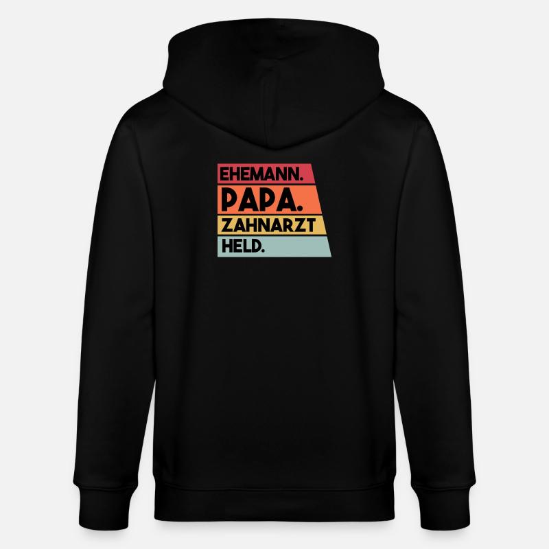Ehemann Papa Beruf Zahnarzt Held - Stanley/Stella Unisex Bio-Kapuzenjacke CULTIVATOR  - Schwarz