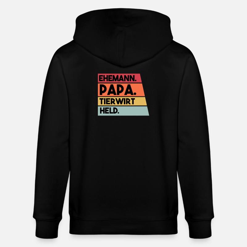 Ehemann Papa Tierwirt Held - Stanley/Stella Unisex Bio-Kapuzenjacke CULTIVATOR  - Schwarz