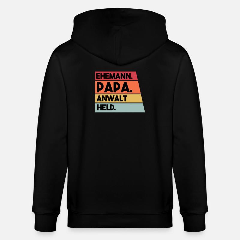 Ehemann Papa Anwalt Held - Stanley/Stella Unisex Bio-Kapuzenjacke CULTIVATOR  - Schwarz