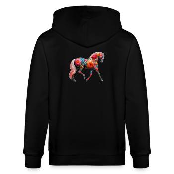 Cheval décoré de fleurs - Veste à capuche bio CULTIVATOR Stanley/Stella Unisexe - noir - Dos - Anna (173cm)