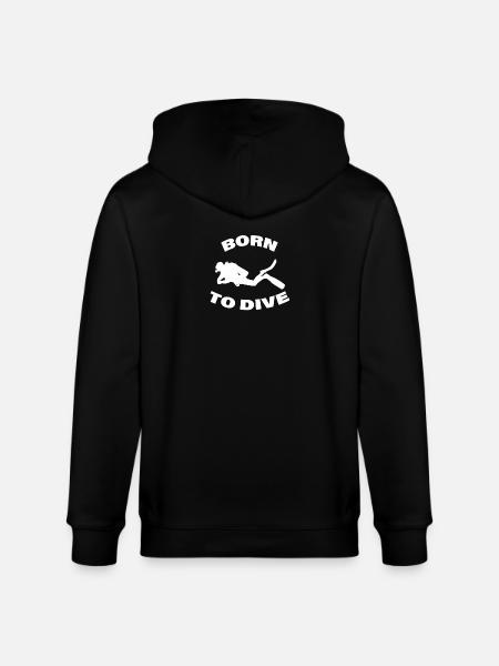BORN TO DIVE - Stanley/Stella CULTIVATOR  Unisex Organic Hooded Jacket - black