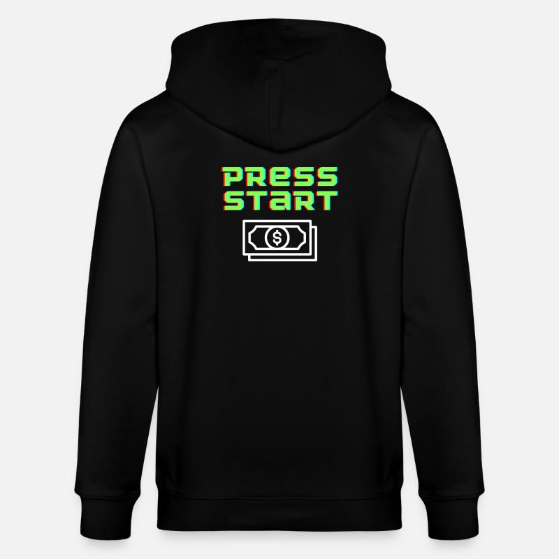 Press Start Retro Arcade Bill - Stanley/Stella CULTIVATOR  Unisex Organic Hooded Jacket - black