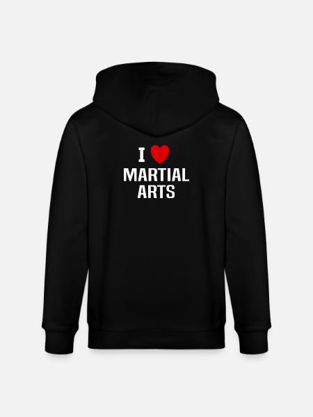 I love martial arts - Stanley/Stella CULTIVATOR Unisex Organic Hooded Jacket - black