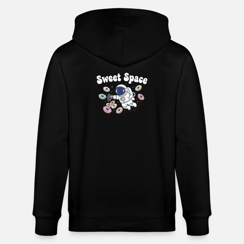 Süße Raumfahrt mit Donuts - Stanley/Stella Unisex Bio-Kapuzenjacke CULTIVATOR  - Schwarz