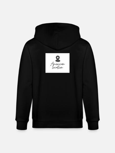 American Location Pin - Stanley/Stella CULTIVATOR  Unisex Organic Hooded Jacket - black