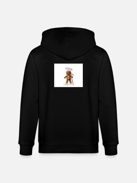 Lebkuchenmann mit Zuckerstange - Stanley/Stella Unisex Bio-Kapuzenjacke CULTIVATOR - Schwarz