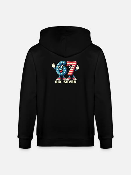 US Flag 67 Memes Six Seven - Stanley/Stella CULTIVATOR  Unisex Organic Hooded Jacket - black