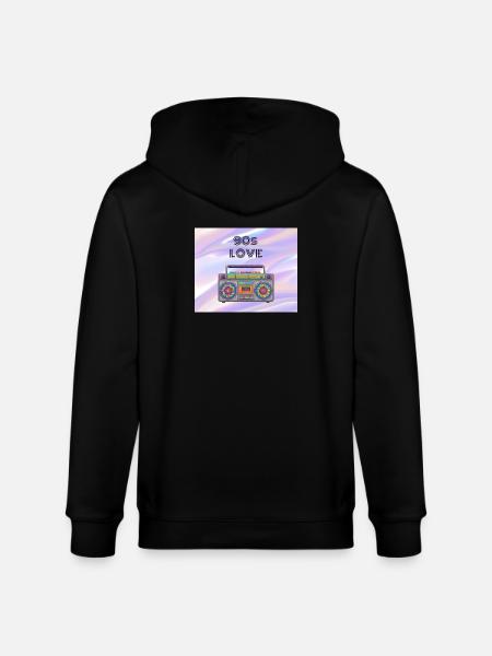 90s Love Boombox - Stanley/Stella CULTIVATOR  Unisex Organic Hooded Jacket - black