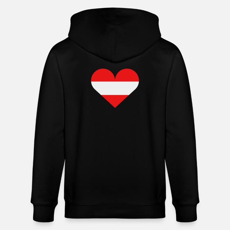 Drapeau du cœur de l’Autriche - Veste à capuche bio CULTIVATOR Stanley/Stella Unisexe - noir