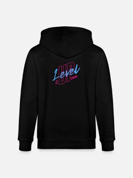 Neon Retro Gaming Logo 80s Vibe - Stanley/Stella CULTIVATOR Unisex Organic Hooded Jacket - black