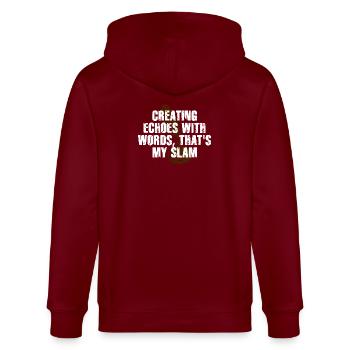 Slam Poetry Gitarrenechos - Stanley/Stella Unisex Bio-Kapuzenjacke CULTIVATOR  - Burgunderrot - Hinten - Anna (173cm)