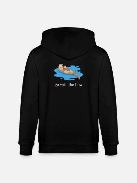 Otter Duo: Go with the Flow - Stanley/Stella CULTIVATOR  Unisex Organic Hooded Jacket - black