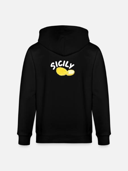Sicily Lemons Illustration - Sicily - Stanley/Stella CULTIVATOR Unisex Organic Hooded Jacket - black