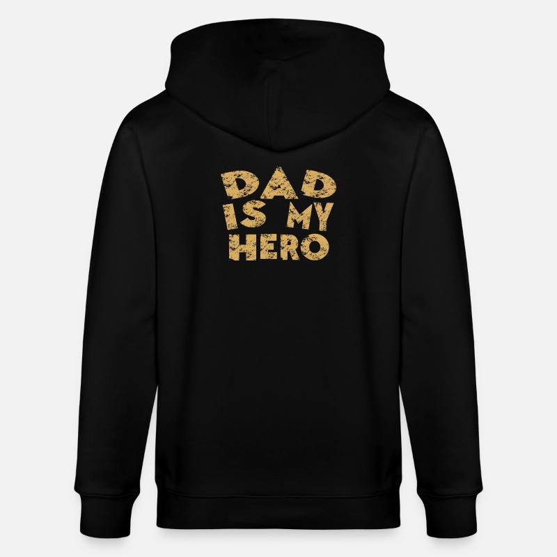 Papa est mon héros - Veste à capuche bio CULTIVATOR Stanley/Stella Unisexe - noir