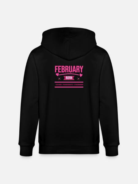 Februar Born Hearts - Stanley/Stella Unisex Bio-Kapuzenjacke CULTIVATOR  - Schwarz