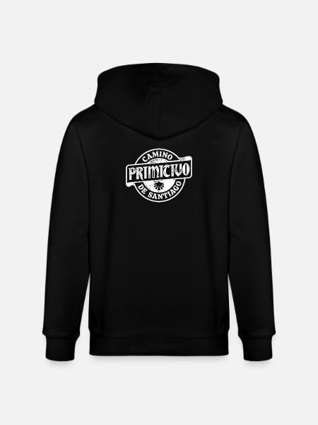 Camino Primitivo Pilgrim's Stamp | Santiago - Stanley/Stella CULTIVATOR  Unisex Organic Hooded Jacket - black
