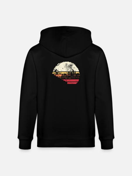 City Skyline Sunset - Stanley/Stella CULTIVATOR  Unisex Organic Hooded Jacket - black