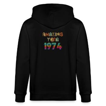 Amazing YEAR 1974 - Stanley/Stella CULTIVATOR  Unisex Organic Hooded Jacket - black - Back - Anna (173cm)